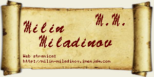 Milin Miladinov vizit kartica